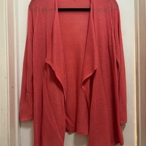 J. Jill Orange Lightweight Cardigan Sweater.